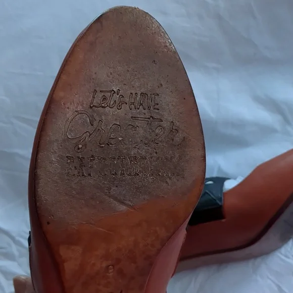 Fluevog Shoes Brown Leather Heels with Black Straps 9.0 - Picture 9 of 11